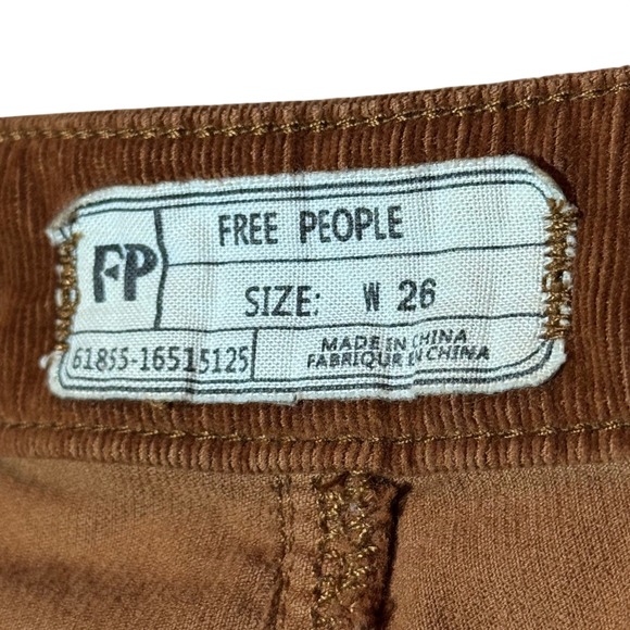 Free People Corduroy Extreme Bell Bottom Pants Country Western Size 26 - Picture 5 of 8